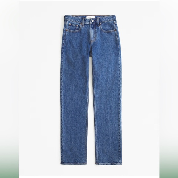 Abercrombie jeans 90s straight leg mid rise Size 35 / 20 new with tags - Picture 13 of 15